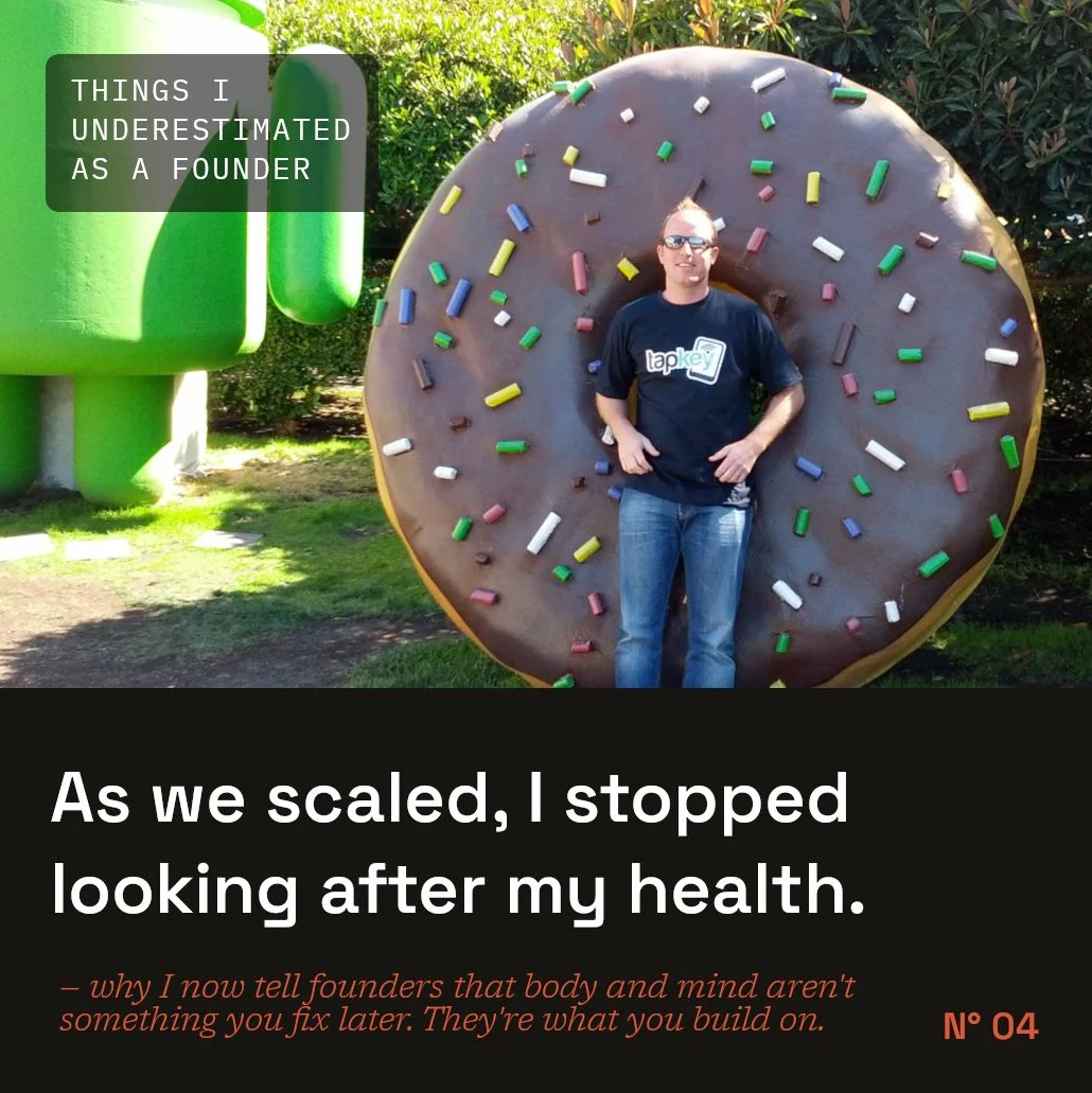Series card Nº 04: As we scaled, I stopped looking after my health.